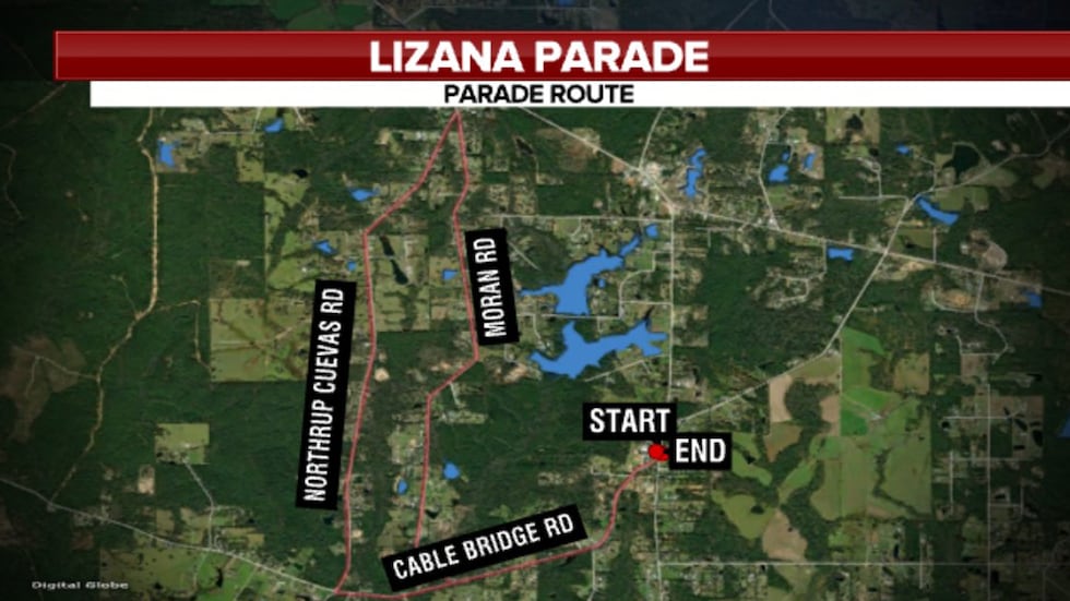 Lizana Carnival Association Parade Route for 2025