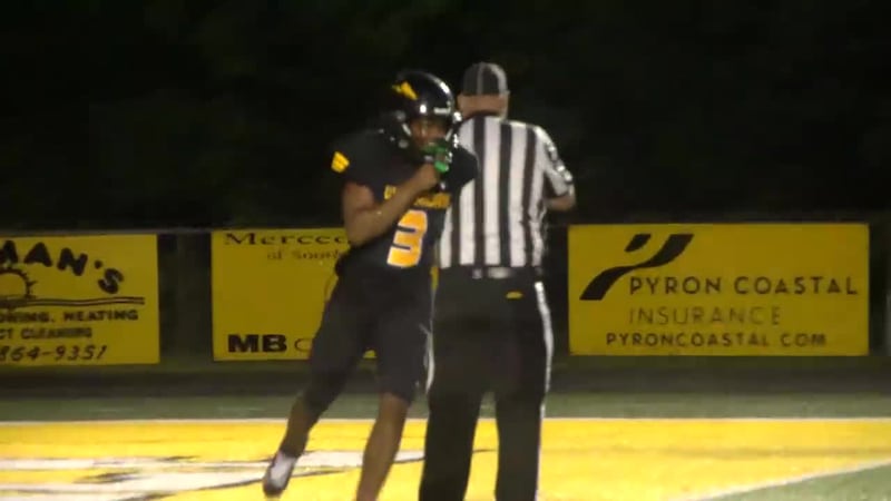 D'Iberville High's Jordan Walley accounted for three total touchdowns, one a fifty-plus yard...
