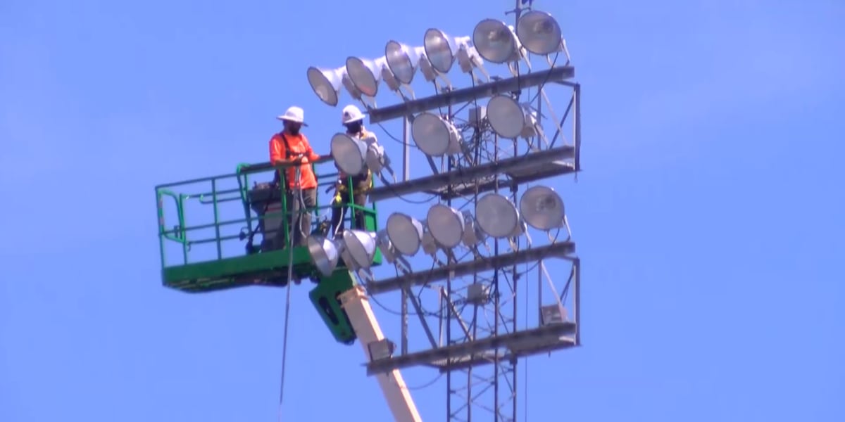 Ocean Springs Greyhound Stadium getting LED lighting upgrade ahead of football season New lights replacing fixtures first installed in 1985 at cost of just under $600,000