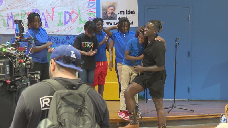 Jamal Roberts was treated to a special homecoming at Crestwood Elementary School.