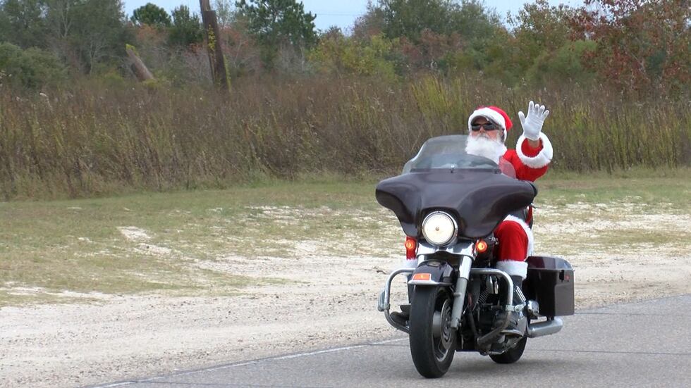 Santa Claus visiting from the North Pole.