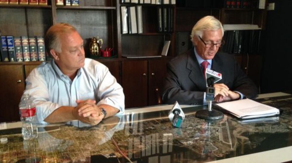 Margaritaville President Doug Shipley and attorney Michael Cavanaugh. (Photo source: WLOX)