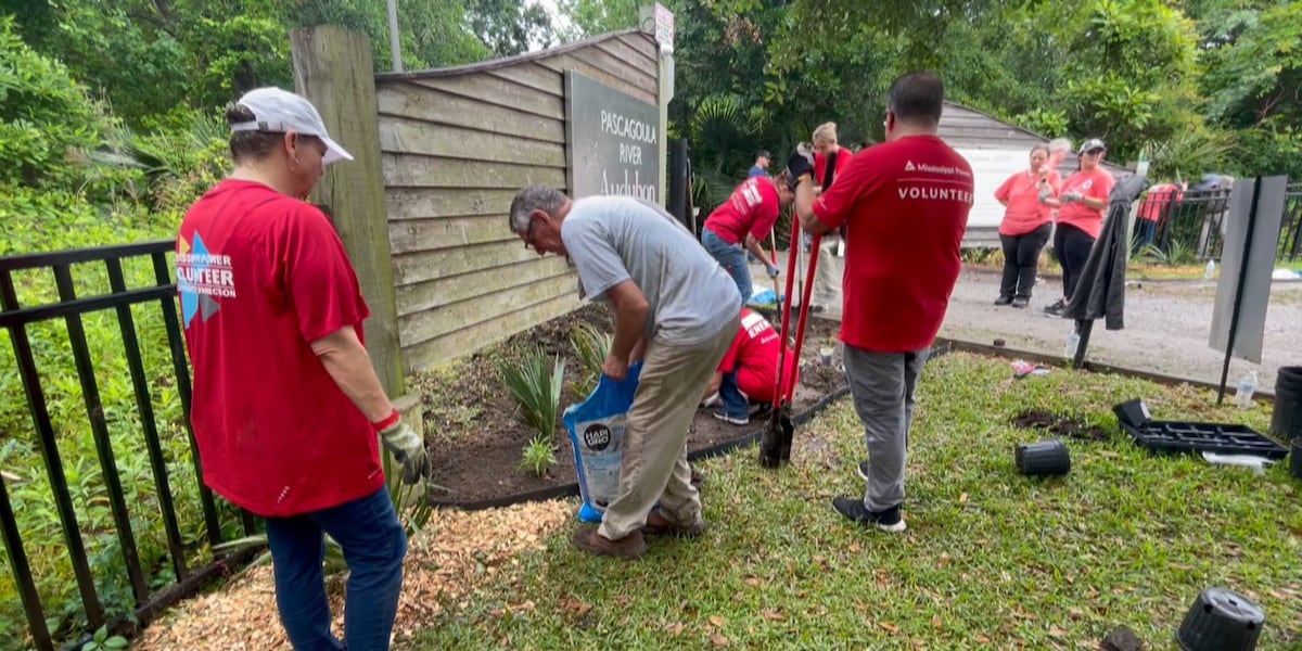 Local companies participate in annual workday at Pascagoula River Audubon Center
