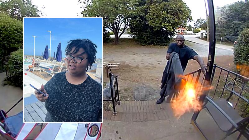 19-year-old Camariya Tidwell (left), video appearing to show suspect firing shotgun into York...