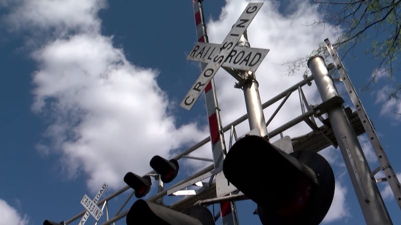 A car was hit by a train around 8:45 Thursday morning.