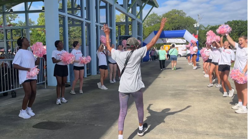 Hundreds turned out in Biloxi for the Pink Heart Funds Ribbon Walk to raise awareness and...