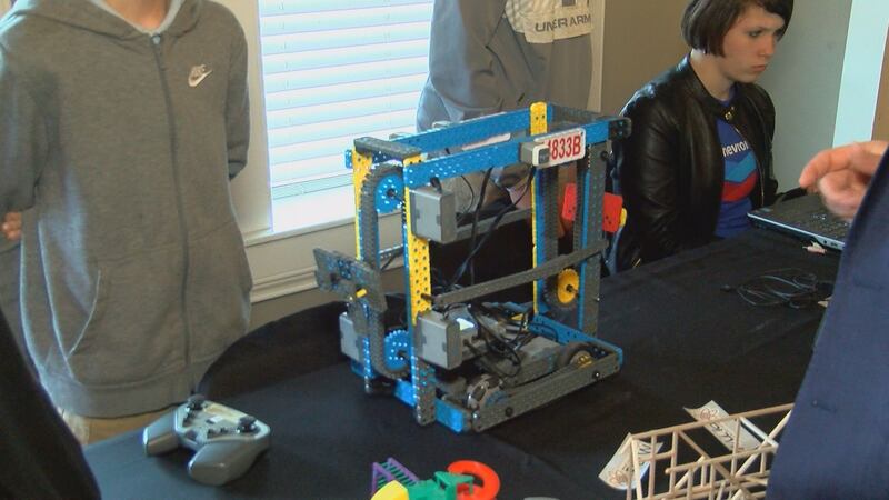 Students showcased projects they've completed in 'Project Lead the Way' classes at Thursday's...