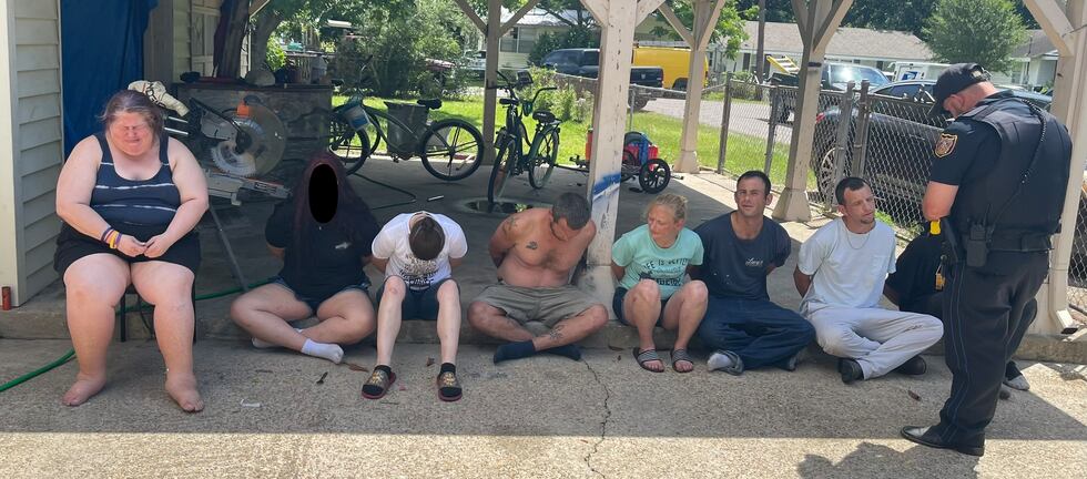 Eight arrests were made following a drug-related search warrant in Waveland.