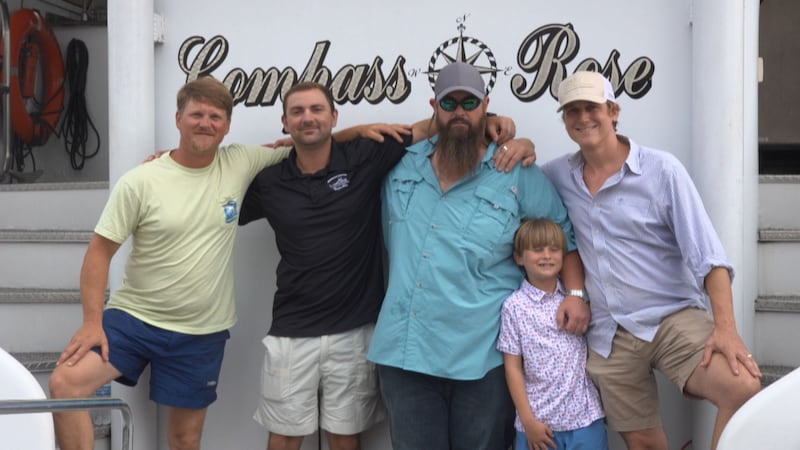 Pictured from left to right: Dillon Titus, Compass Rose captain T.J. Fountain, Justin House,...