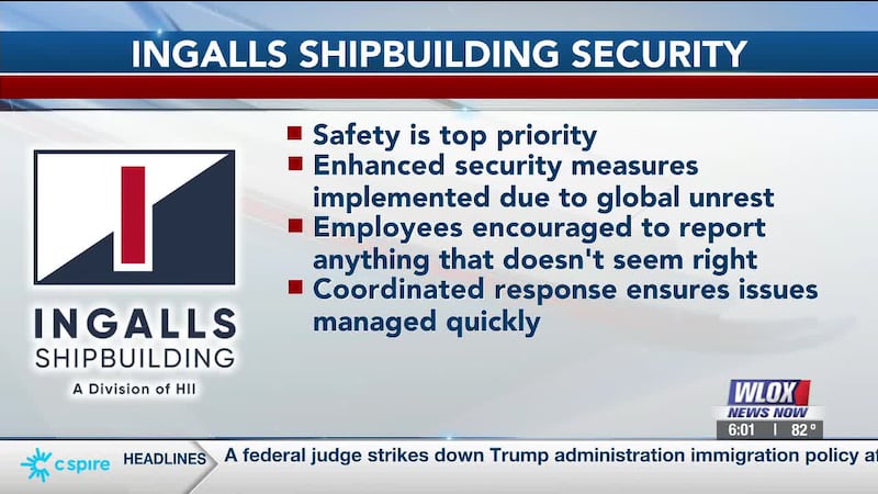 A man was arrested after making a threat toward Ingalls Shipbuilding Thursday, Pascagoula...