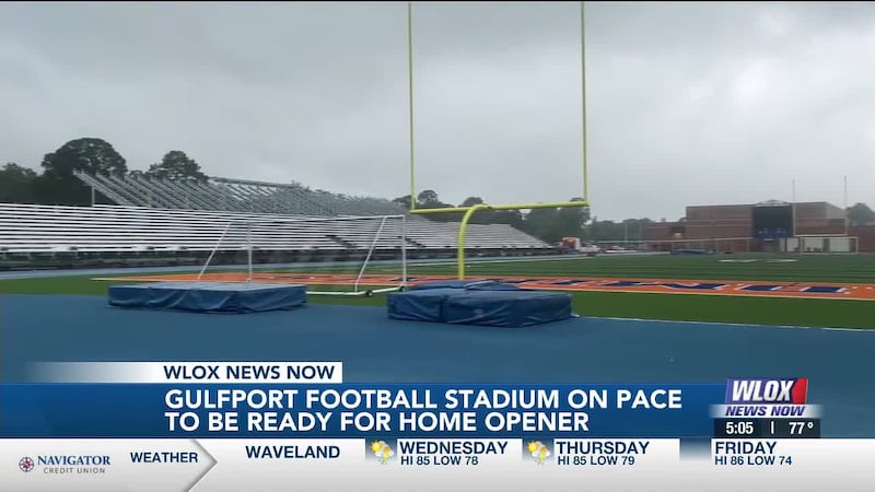 Crews are working to have the field ready for the team’s home opener against Laurel on Sept. 11.
