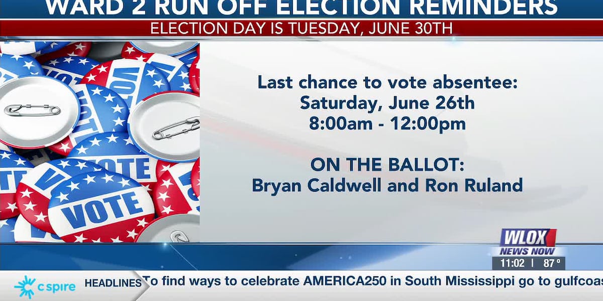 Last chance for Ward 2 voters in Gulfport to cast absentee ballot